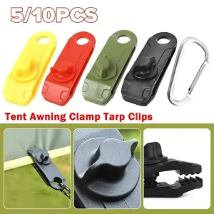 10PC Awning Clamp Tarp Clips Heavy Duty Lock Grip Tent Fasteners Clips Pool Awning Bungee Cord Car Tighten for Outdoor Camping