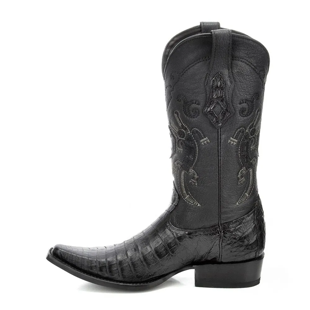 1B18FY - Cuadra black dress cowboy caiman leather boots for men