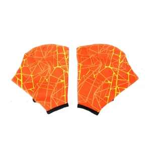 1Pair Unisex Frog Type Girdles Swimming Hand Fins, Size: L(Orange)