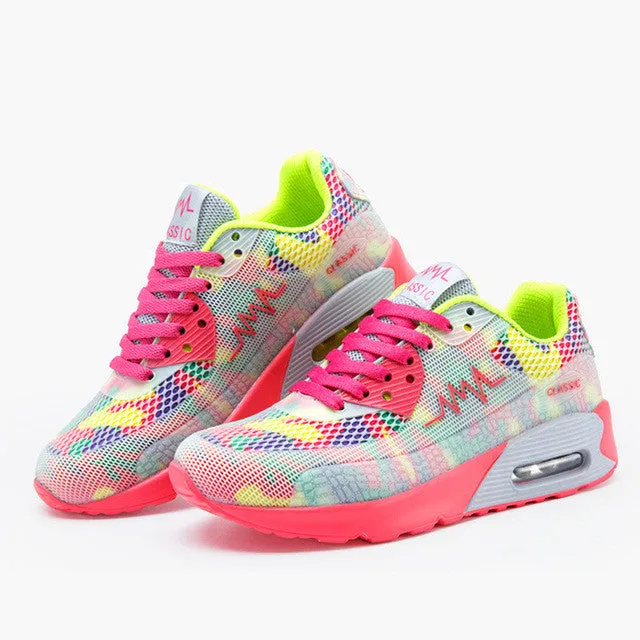 2016 Hot Breathable Women Running Shoes Girls Ladies Comfortable Platform Sport Shoes Sneakers Outdoor Movement Female