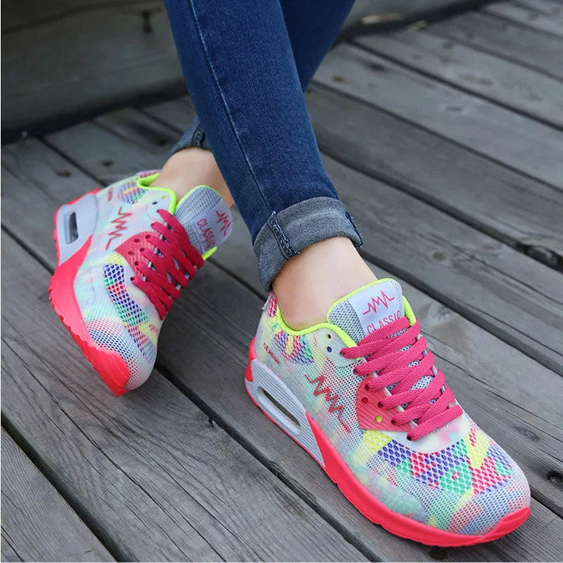 2016 Hot Breathable Women Running Shoes Girls Ladies Comfortable Platform Sport Shoes Sneakers Outdoor Movement Female