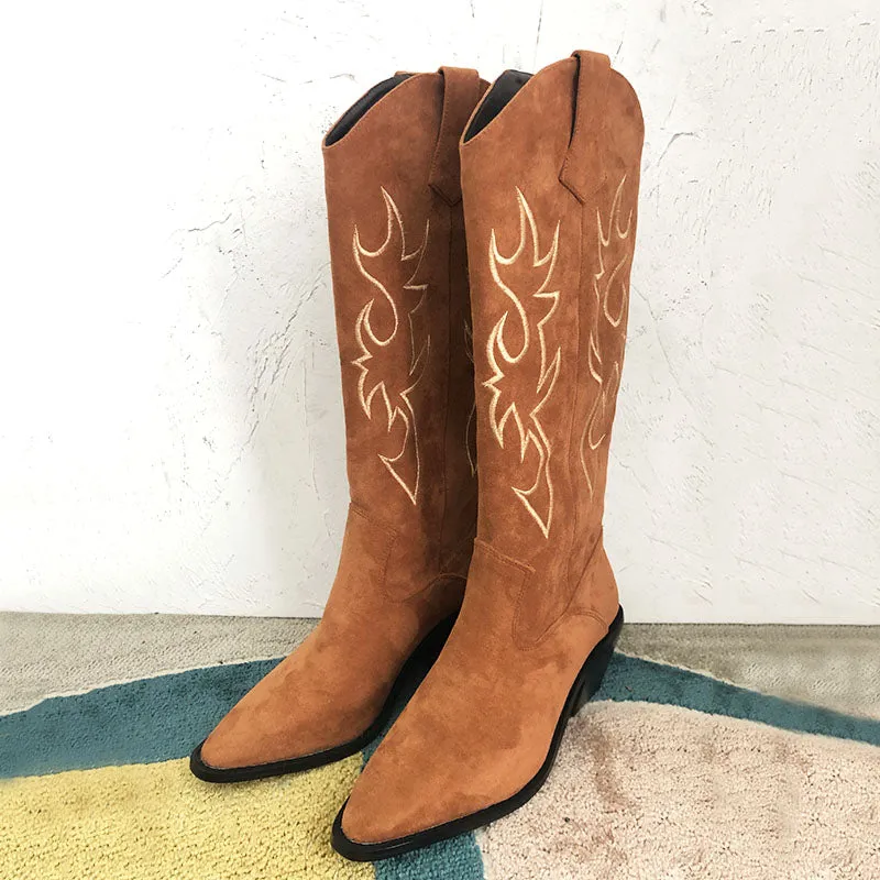 2023 New Western Cowgirl Brown Suede Luxury Cowgirl Boots new