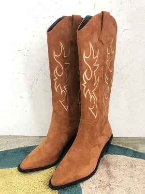 2023 New Western Cowgirl Brown Suede Luxury Cowgirl Boots new