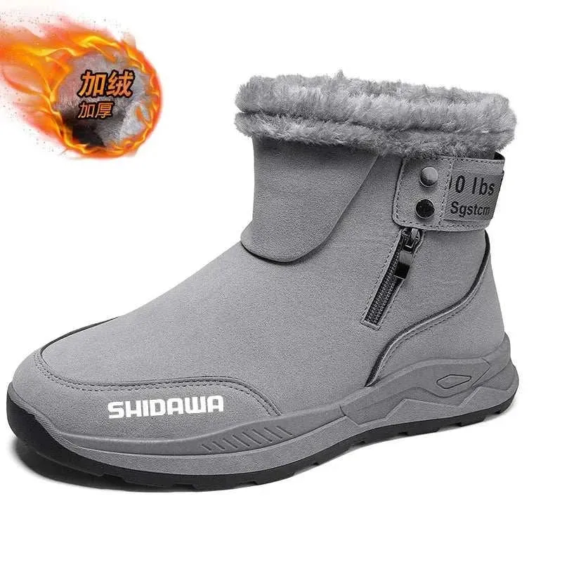 2024 Men Winter Plush Thicken Fishing Boots Fashion Casual Sports Shoes Outdoor Warm Non Slip High Top Climbing Shoes Snow Boots