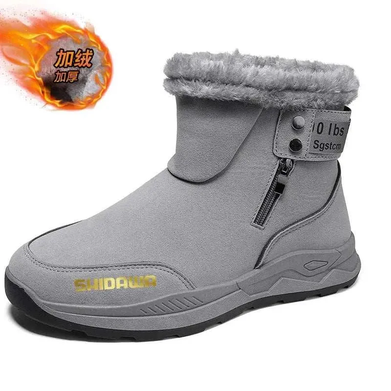 2024 Men Winter Plush Thicken Fishing Boots Fashion Casual Sports Shoes Outdoor Warm Non Slip High Top Climbing Shoes Snow Boots