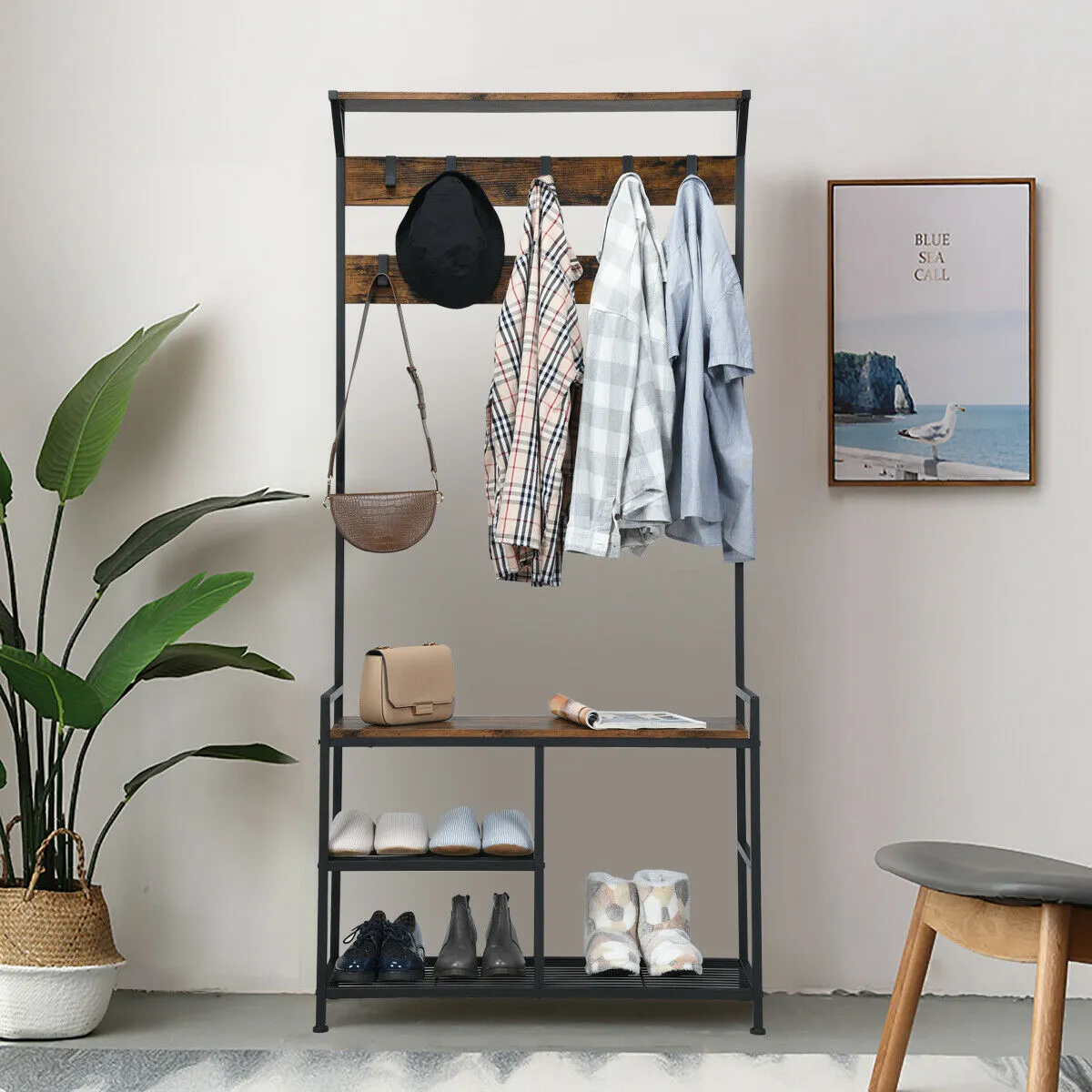 3-In-1 Industrial Styled Hallway Unit