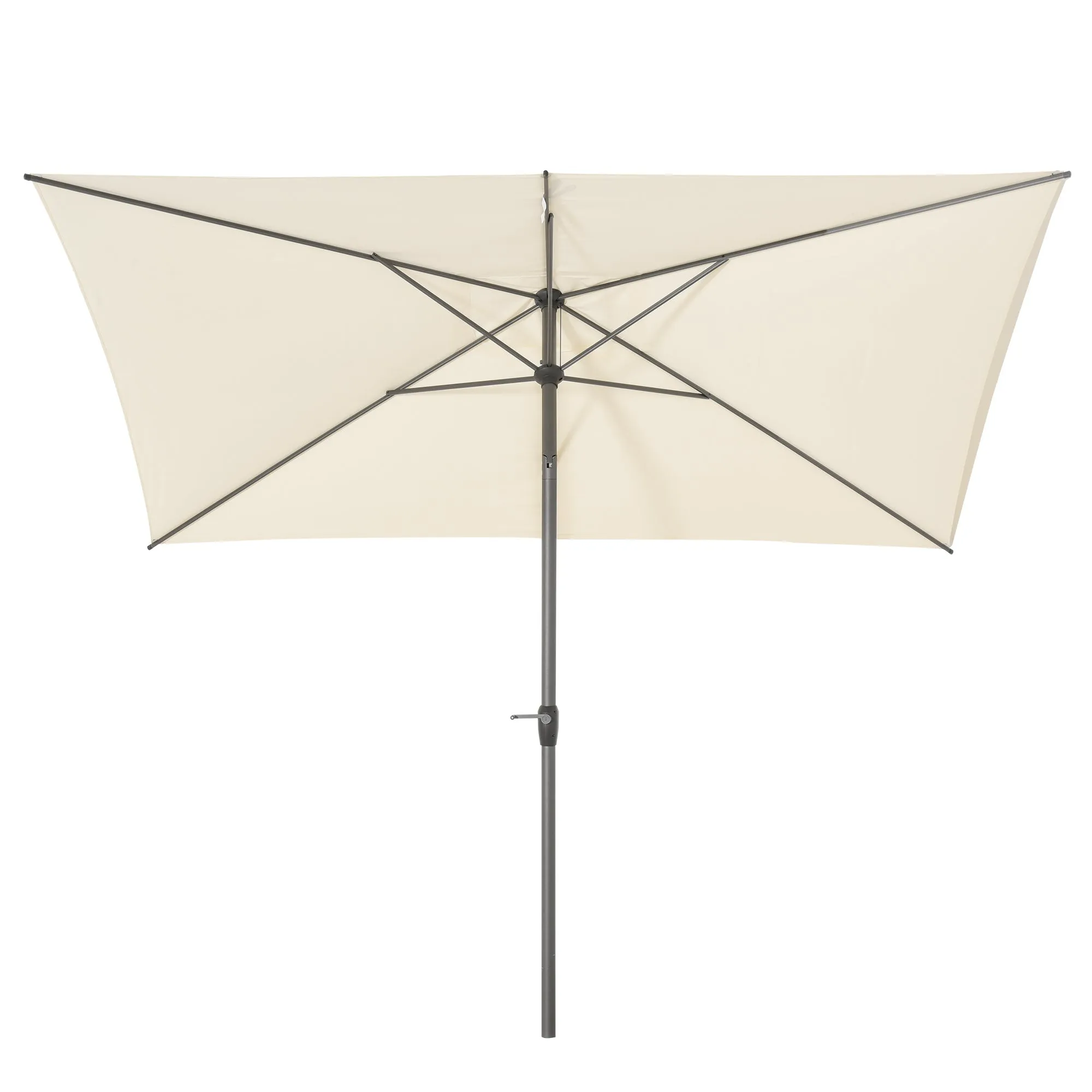 3 x 2M Sun Parasols Umbrellas Garden Patio Tilt Sun Shade Outdoor Canopy Crank Aluminium, Beige