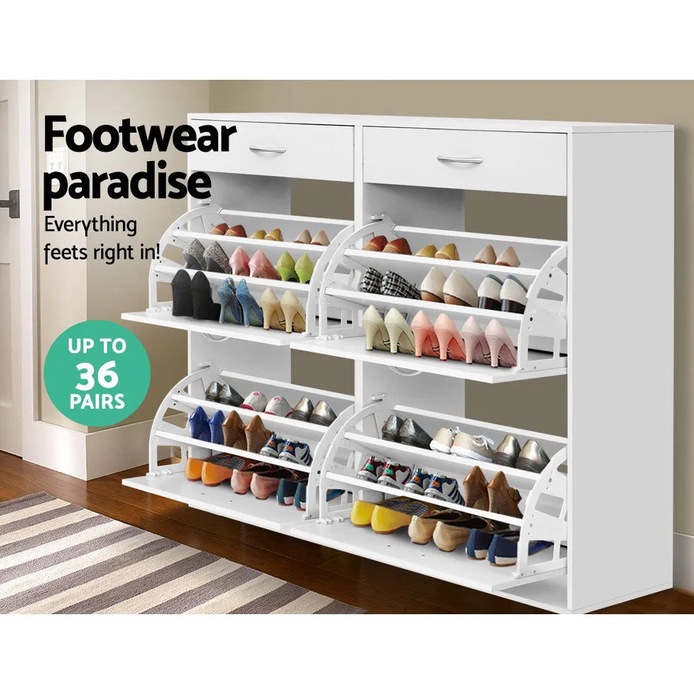 36-Pair Adjustable Shoe Cabinet with Drawers - Artiss