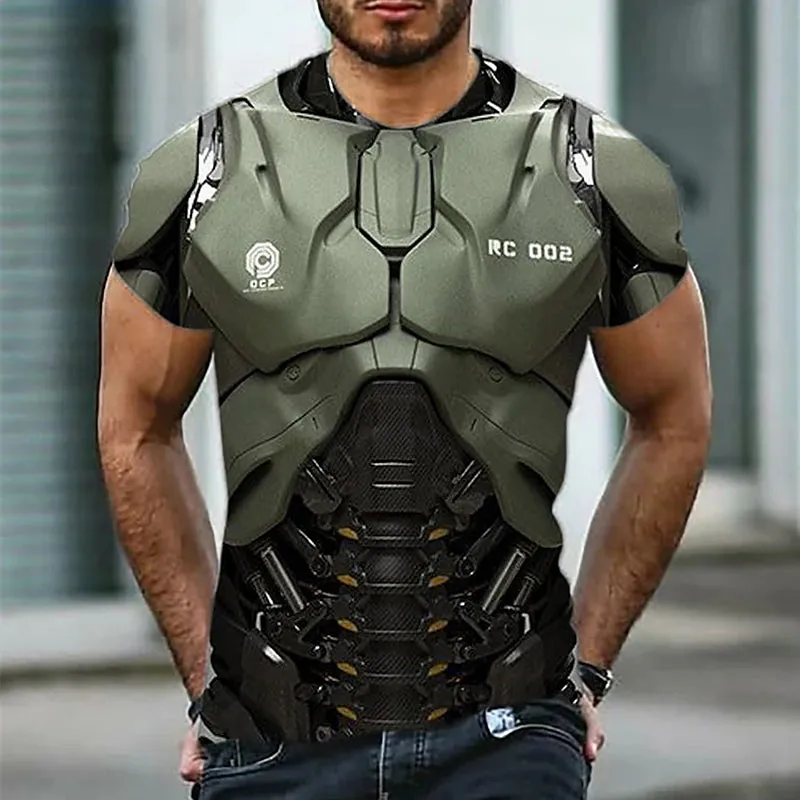 3D Print Armor Men's Black Tee - Breathable Moisture-Wicking Daily Wear Fashion T-shirt