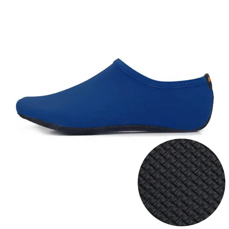 3mm Non-slip Rubber Embossing Texture Sole Solid Color Diving Shoes and Socks, One Pair, Size:M (Navy Blue)