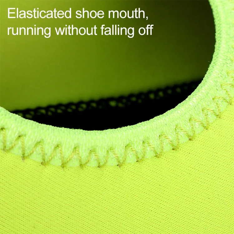 3mm Non-slip Rubber Embossing Texture Sole Solid Color Diving Shoes and Socks, One Pair(Fluorescent Green)