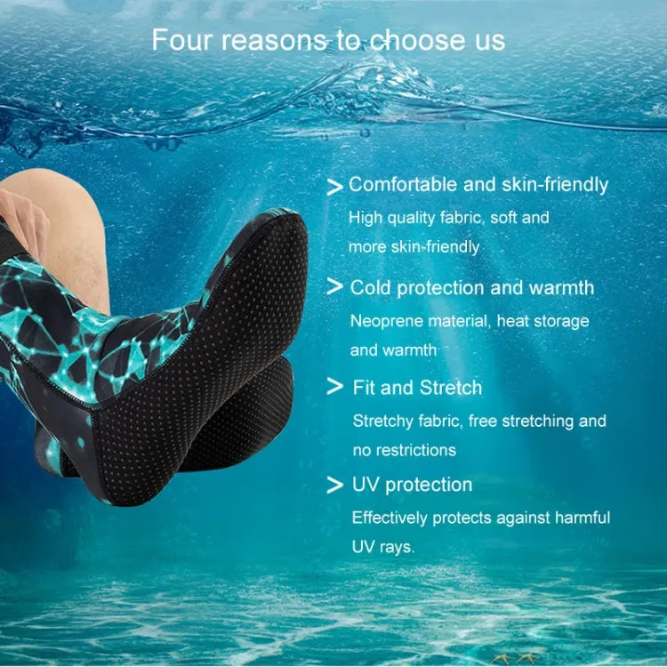 3mm Waterproof Long Beach Diving Socks Warm Non-slip Snorkeling Socks, Size: L(Black)