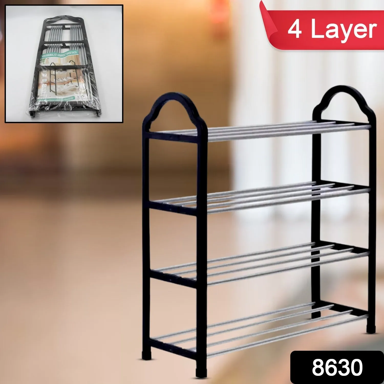 4 Layer Space?saving Shoes Show Rack Folding Shoe Rack (1 Pc)