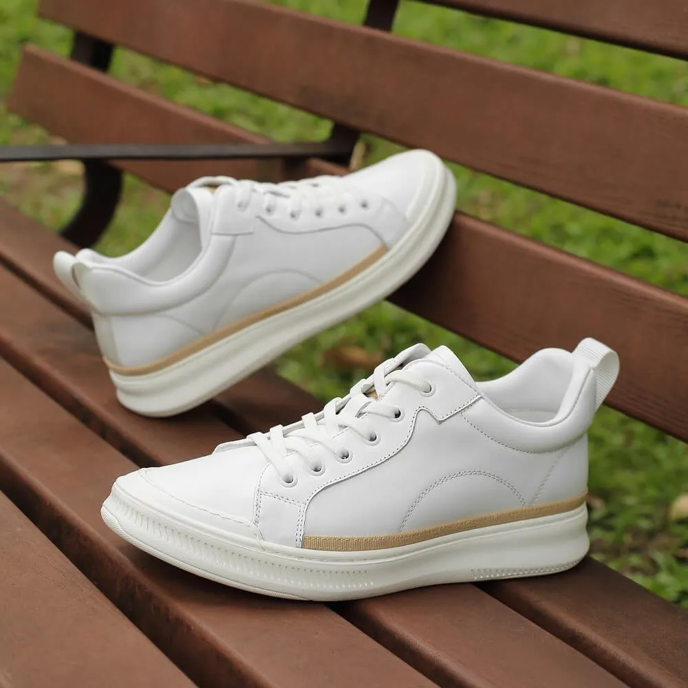 5 CM/1.95 Inches CMR CHAMARIPA White Leather Height-Increasing Men's Shoes