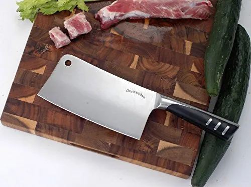 7 Inch Stainless Steel Chopper-Cleaver-Butcher Knife - Multipurpose Use for Home Kitchen or Restaurant (1-Pack) by Utopia Kitchen