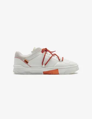 702 white & orange low-top sneaker