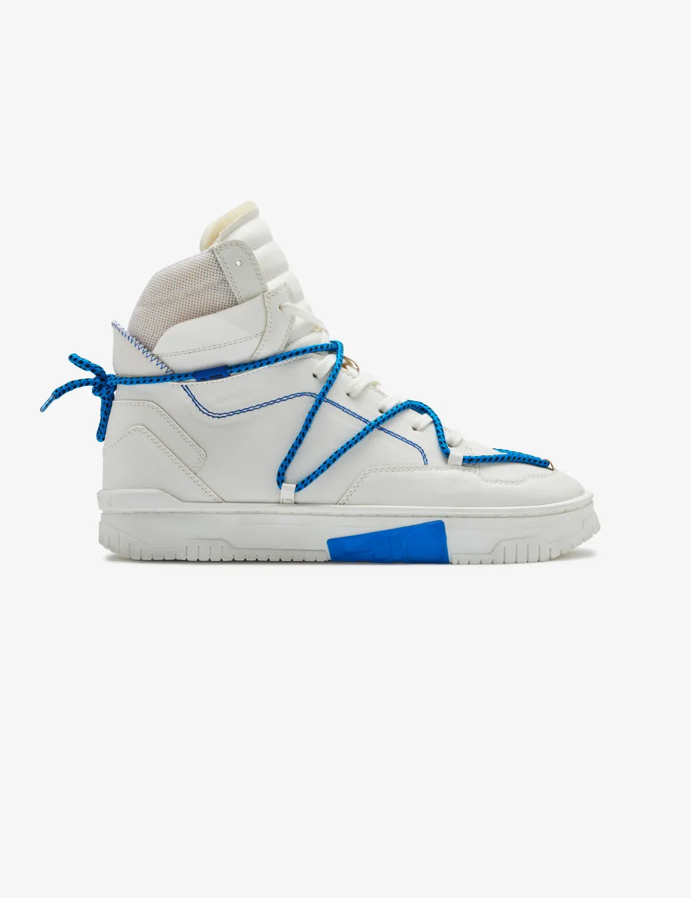 703 white & blue high-top sneaker