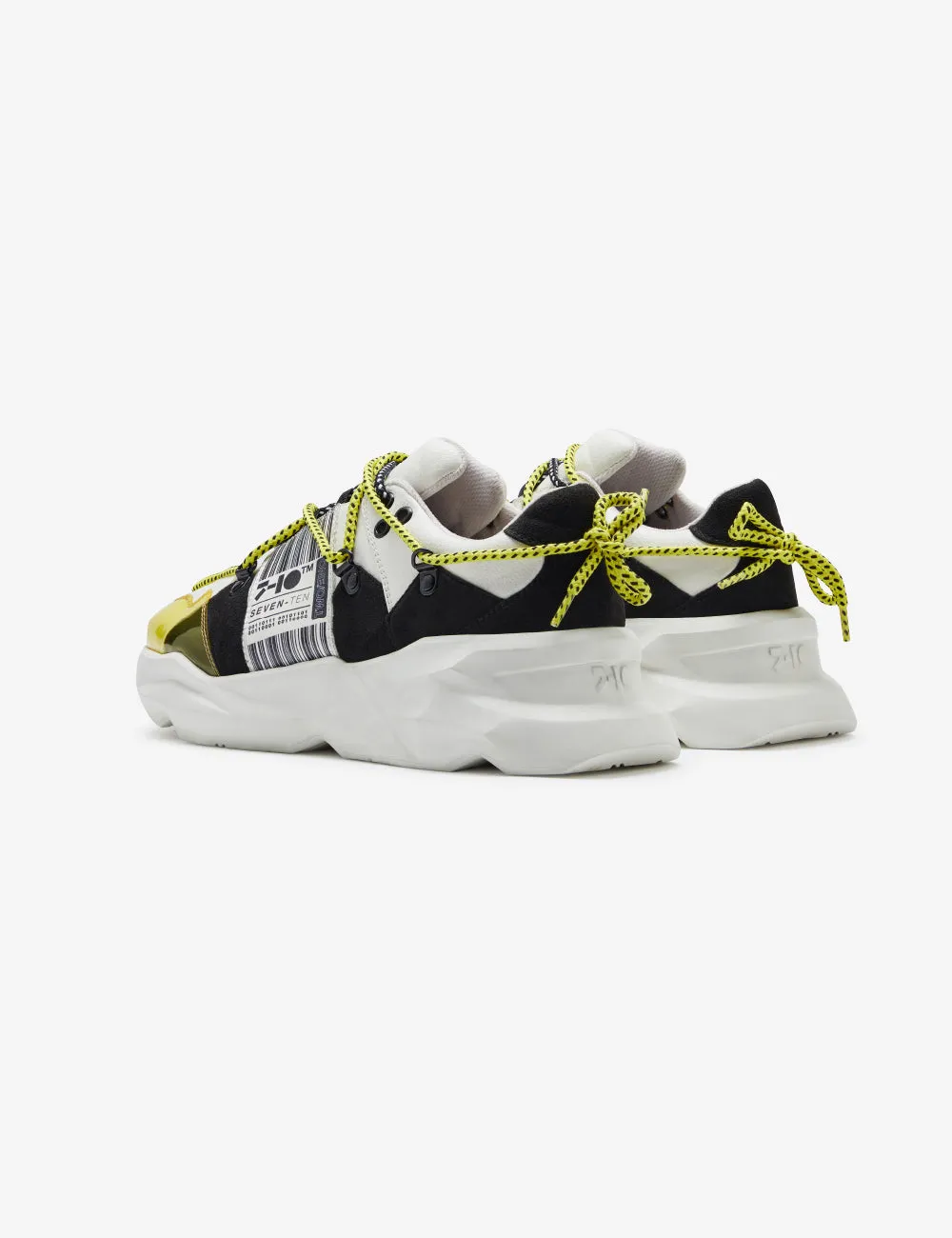 706 white yellow graphic chunky sneaker