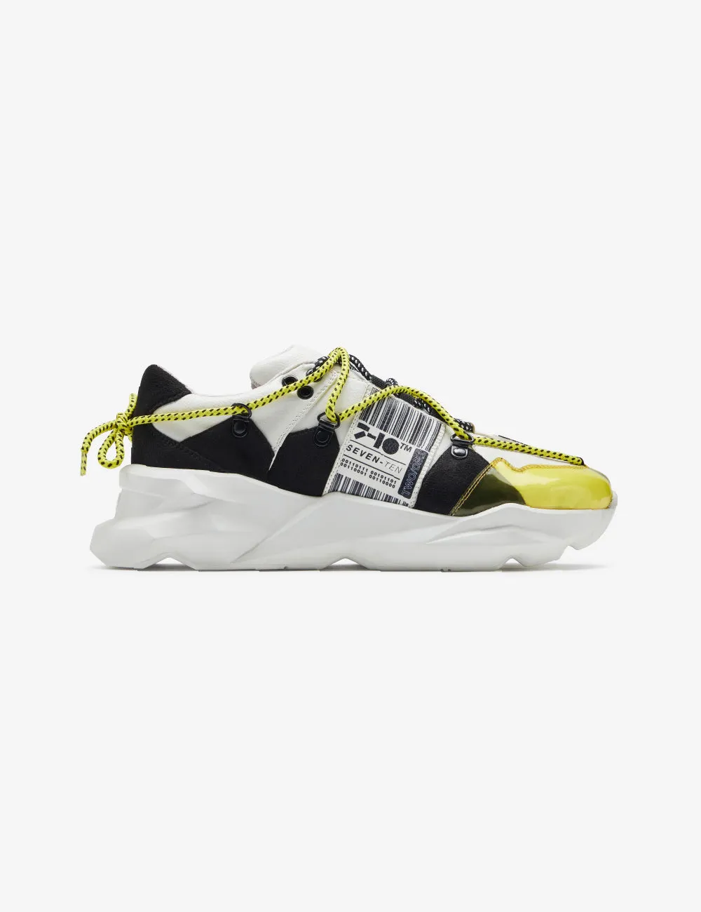 706 white yellow graphic chunky sneaker