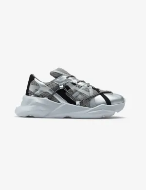 732 grey over-panelled chunky sneaker