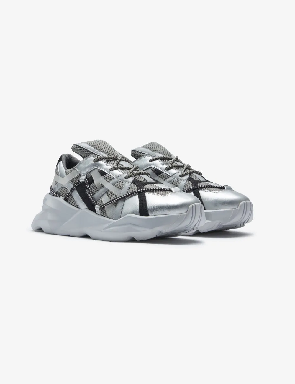 732 grey over-panelled chunky sneaker