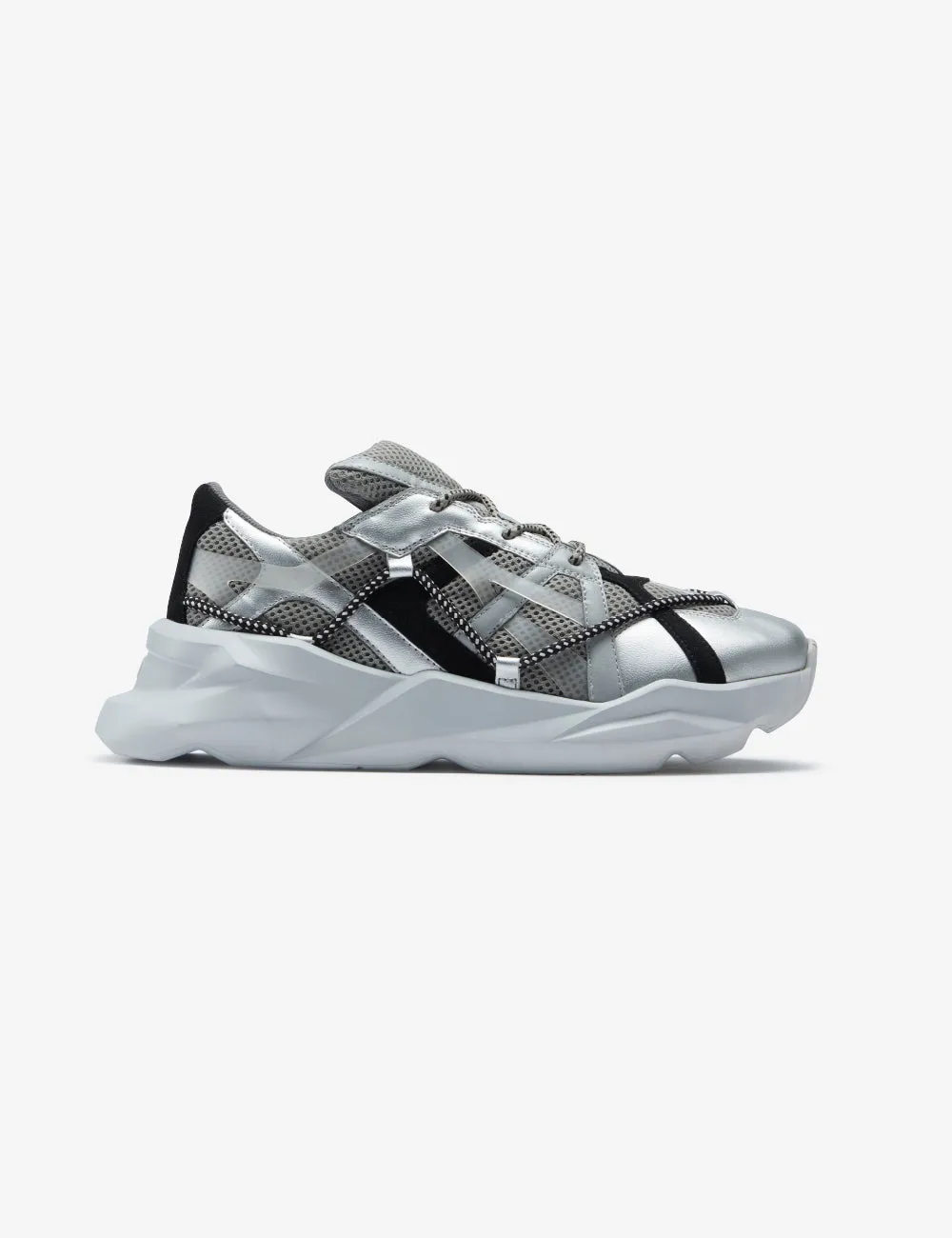 732 grey over-panelled chunky sneaker