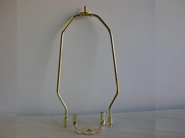 9" Heavy Duty Harp w/ Swivel Top - Brass Plated & Lacquered