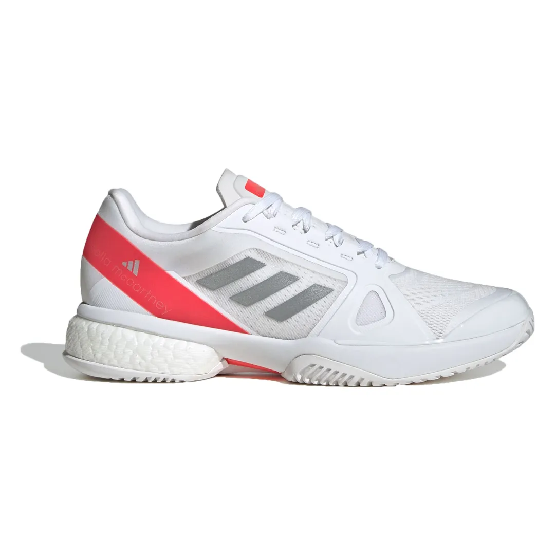 Adidas by Stella McCartney All Court Tennis Shoes (Ladies) - Cloud White/Silver Metallic/Lucid Red