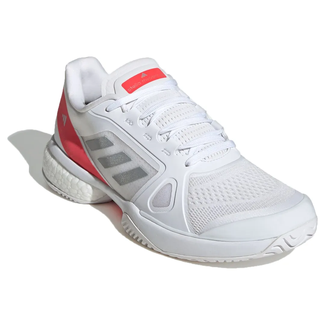 Adidas by Stella McCartney All Court Tennis Shoes (Ladies) - Cloud White/Silver Metallic/Lucid Red