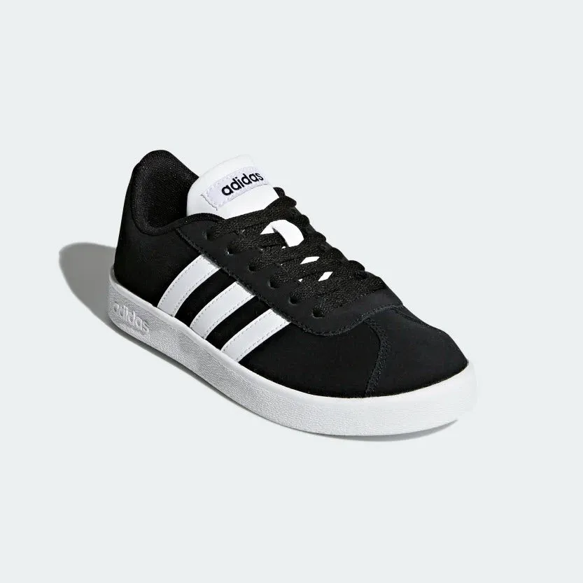 Adidas VL Court 2.0 Unisex Kid's Shoes Black/White DB1827