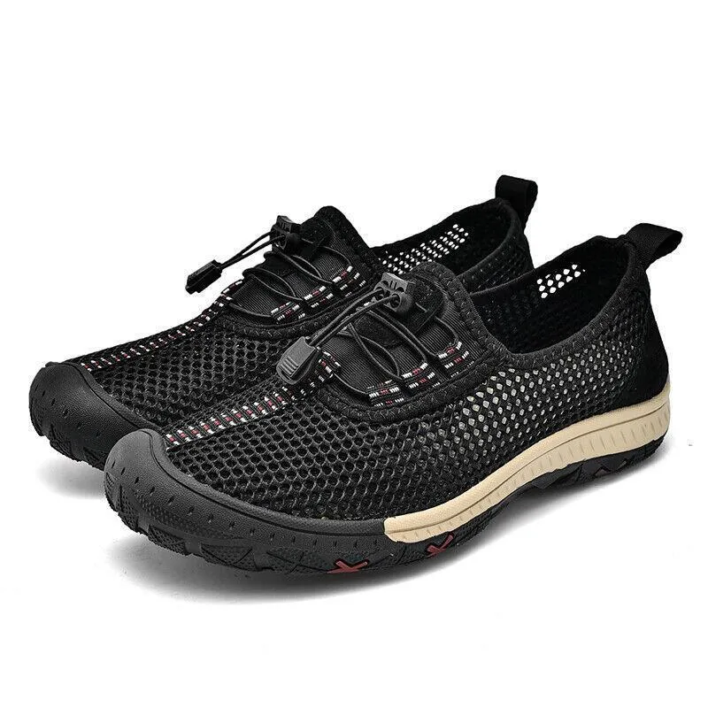 Adjustable Breathable Mesh Walking Shoes Lightweight Non-Slip