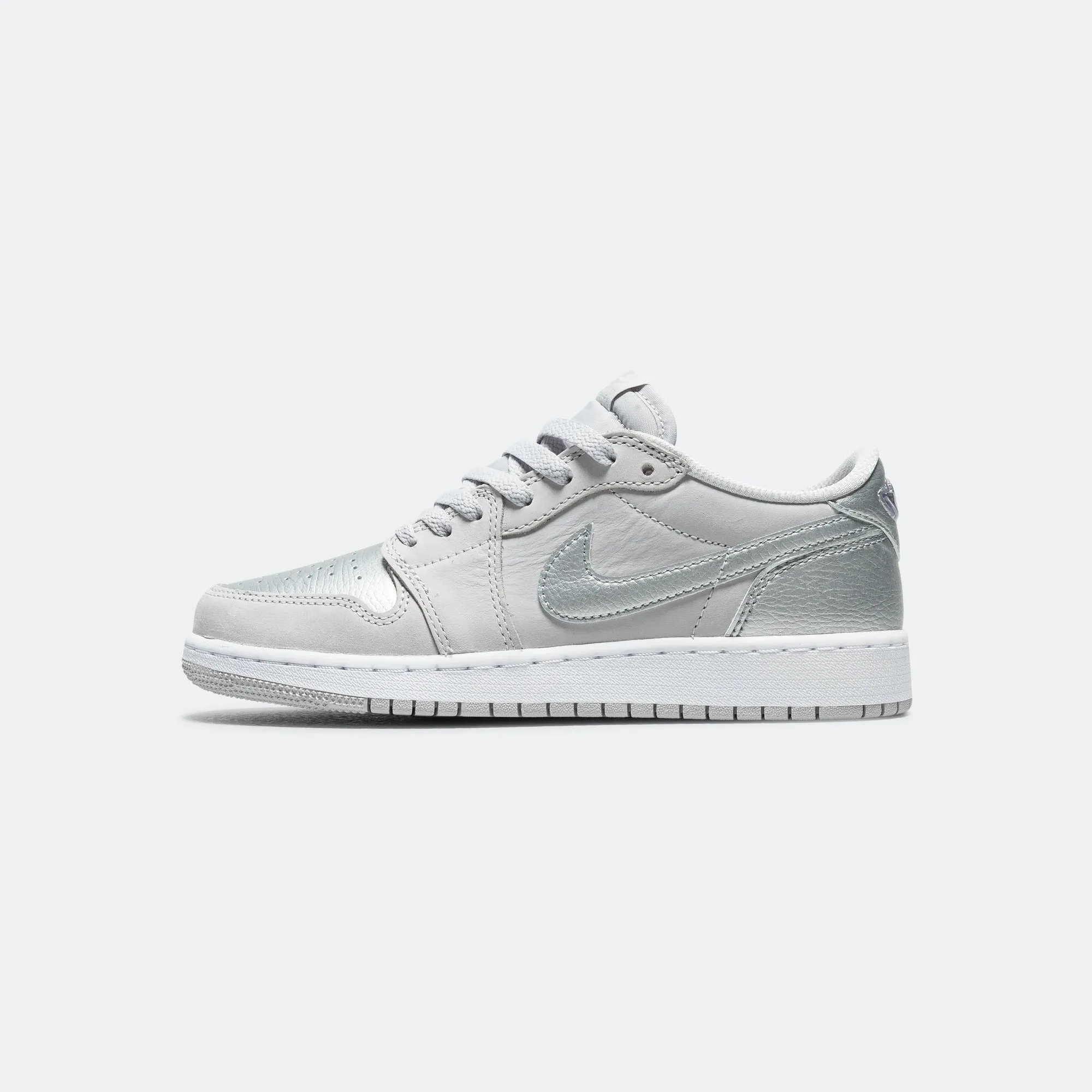 Air Jordan 1 (GS) Low - Neutral Grey/Metallic Silver-White