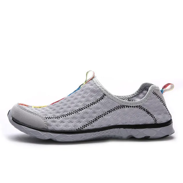 Aleader 2017 New Breathable Mens Shoes Summer Slip On Beach Shoes Flat Ladies Walking Water Shoes Mesh Casual Shoes zapatillas