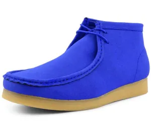 Amali Wallabee Boot Style Men's Royal Blue Suede High Top Shoes