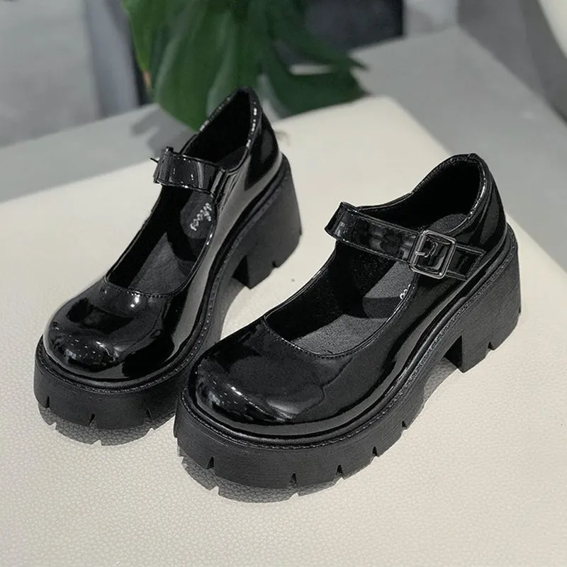 Amozae Autumn Boots Women Platform Shoes Thinken Heel Chunky Sneakers Black Punk Boots Shoes Height Increasing Botas De Mujer