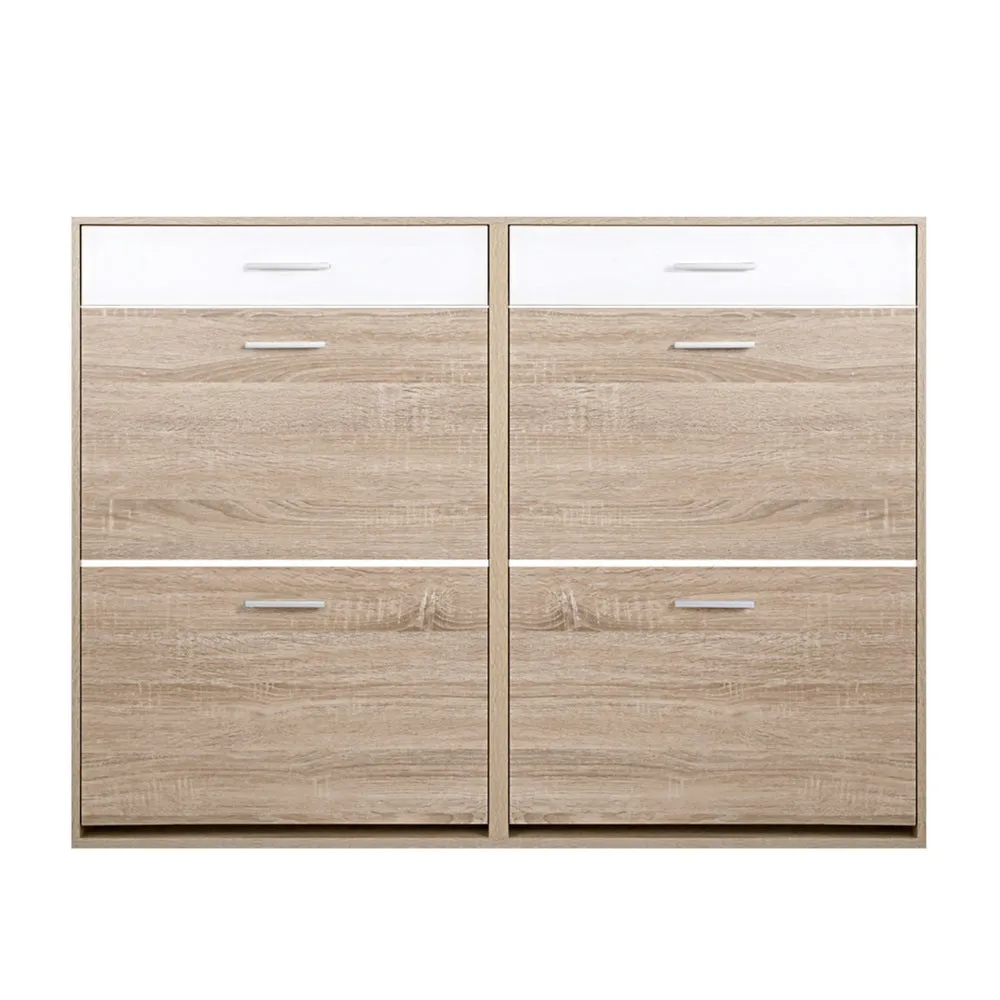 Artiss 2 Tier Shoe Cabinet - Wood