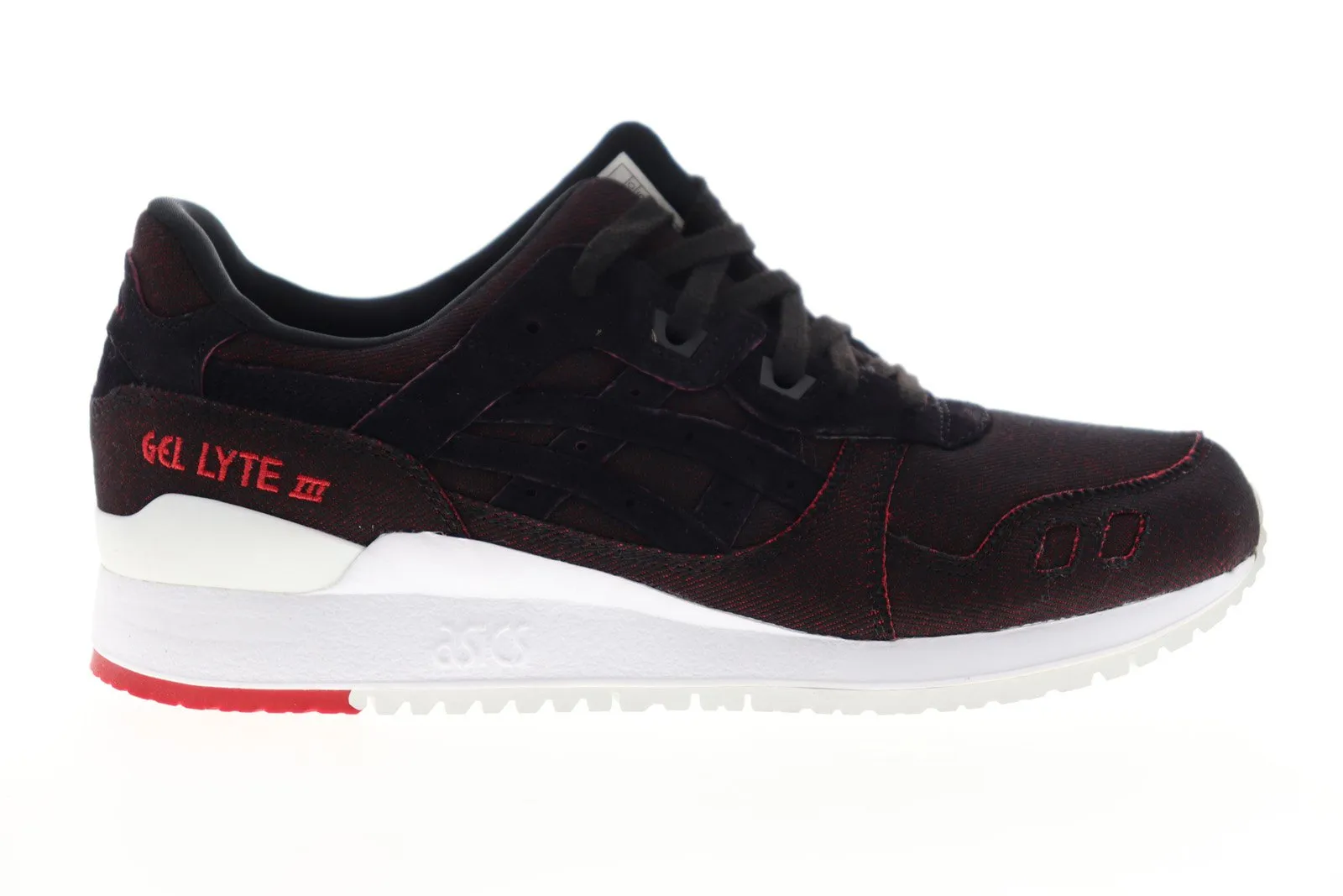 Asics Gel Lyte III HN7L1-9090 Mens Red Canvas Low Top Lifestyle Sneakers Shoes