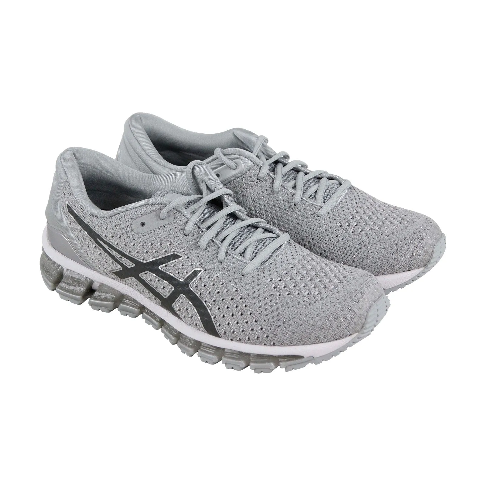 Asics Gel Quantum 360 Knit 2 Womens Silver Gray Low Top Athletic Running Shoes