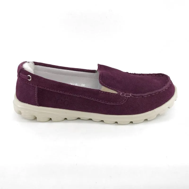 Australian Sheepskin Unisex Casual Flats UGG Moccasin - Wine Red