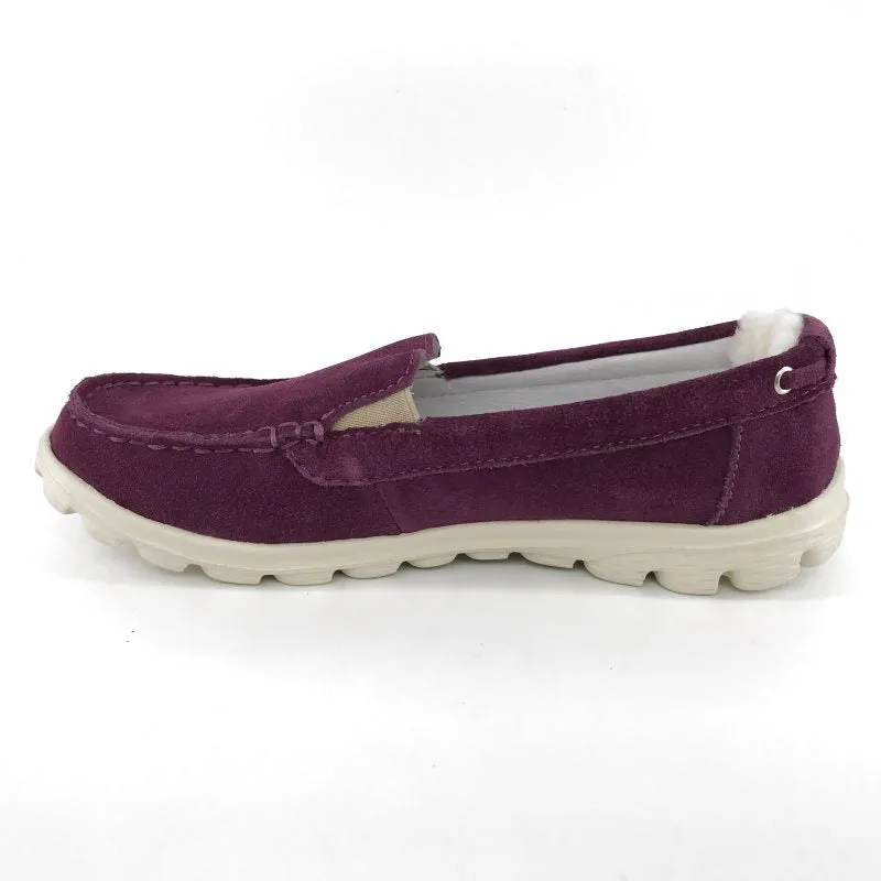 Australian Sheepskin Unisex Casual Flats UGG Moccasin - Wine Red