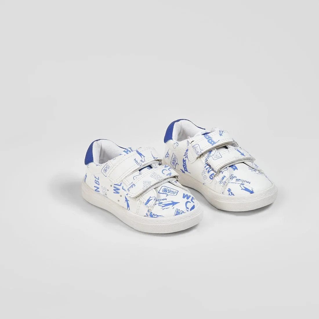 Baby's White Drawing Sneakers