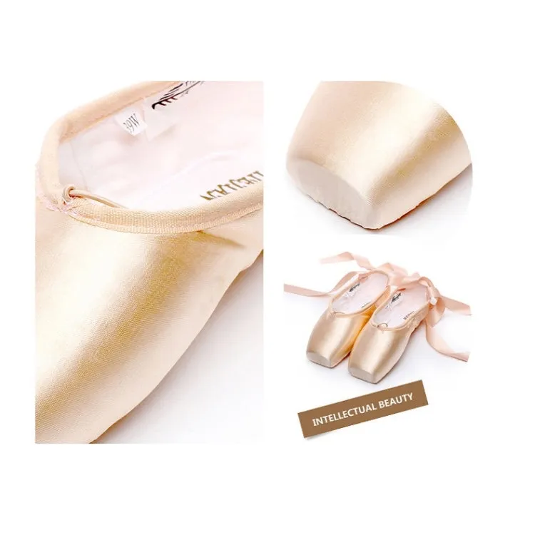 Ballet Lace Pointe Shoes Professional Flat Dance Shoes, Size: 35(Canvas   Silicone Case)