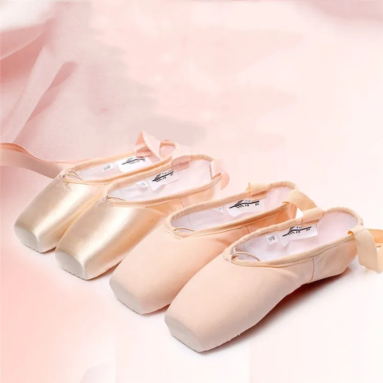 Ballet Lace Pointe Shoes Professional Flat Dance Shoes, Size: 35(Canvas   Silicone Case)