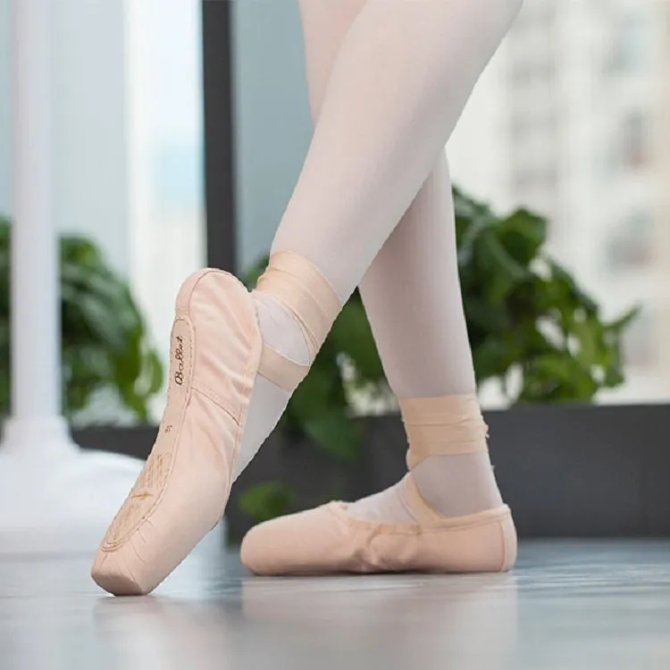 Ballet Lace Pointe Shoes Professional Flat Dance Shoes, Size: 37(Satin Nude)