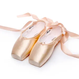 Ballet Lace Pointe Shoes Professional Flat Dance Shoes, Size: 37(Satin Nude)