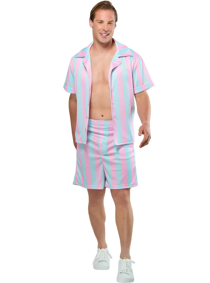 Barbie Movie Mens Striped Beach Ken Costume