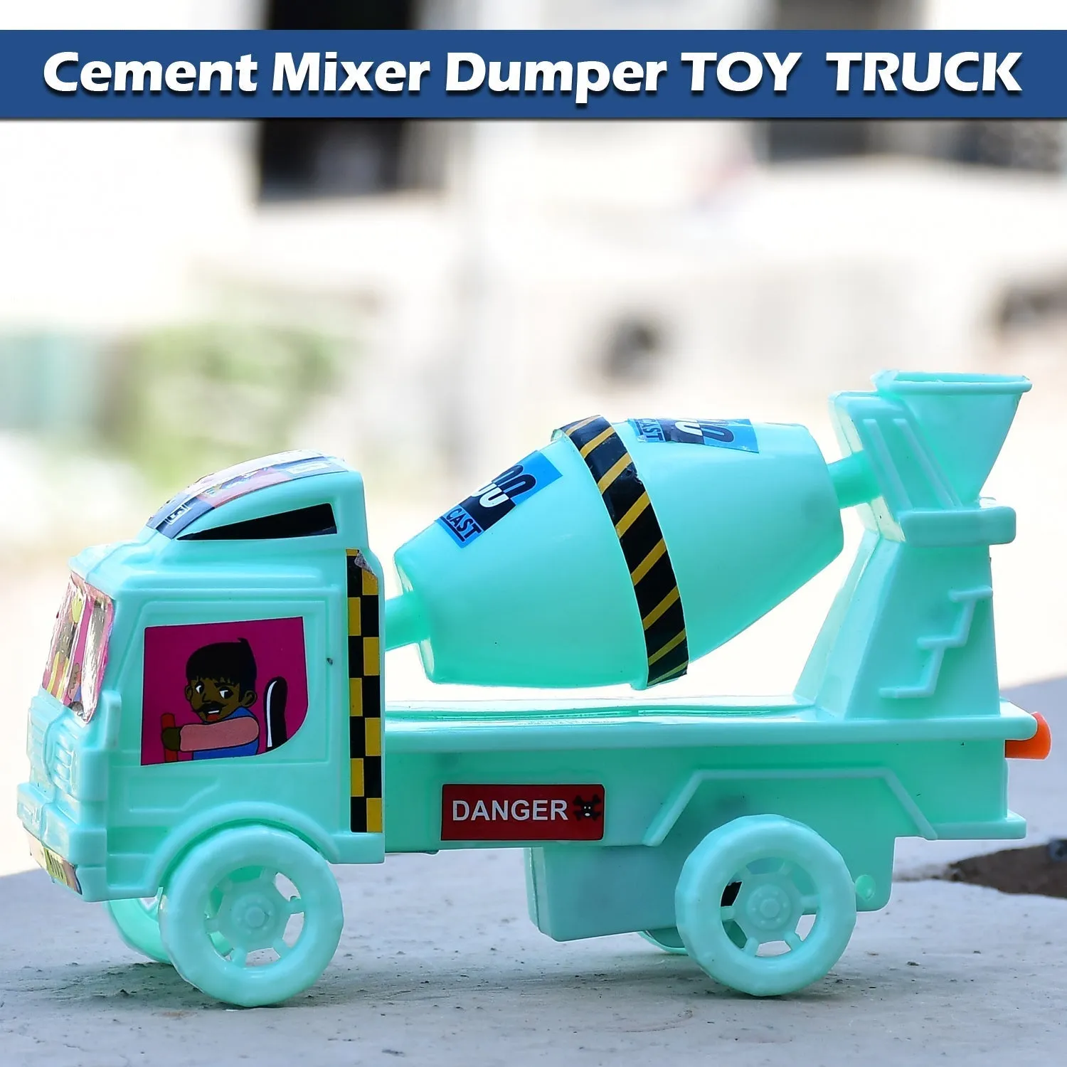 Big Size Heavy Duty Rotating Cement Mixer Dumper Truck Toys for Kids Toddlers Boys and Girls - Construction Toy Friction Vehicle Toy