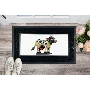 Black and White Cow Sublimation Heavy Duty Door Mat