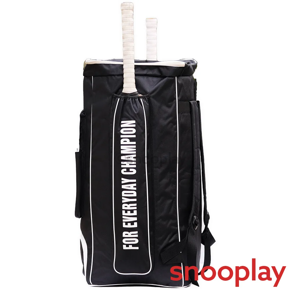 Black Cricket Kit Bag with Shoulder Straps