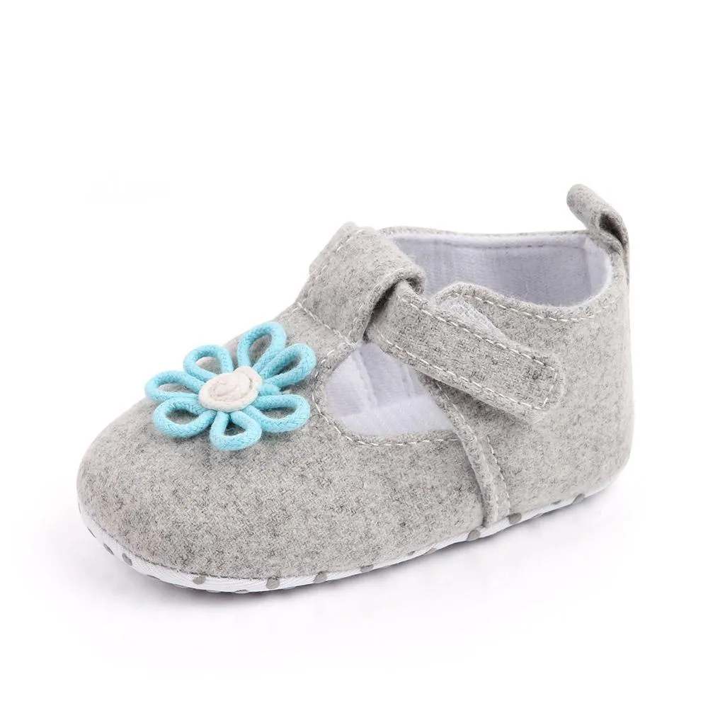 Blue Flower Grey Baby Velcro Bellies